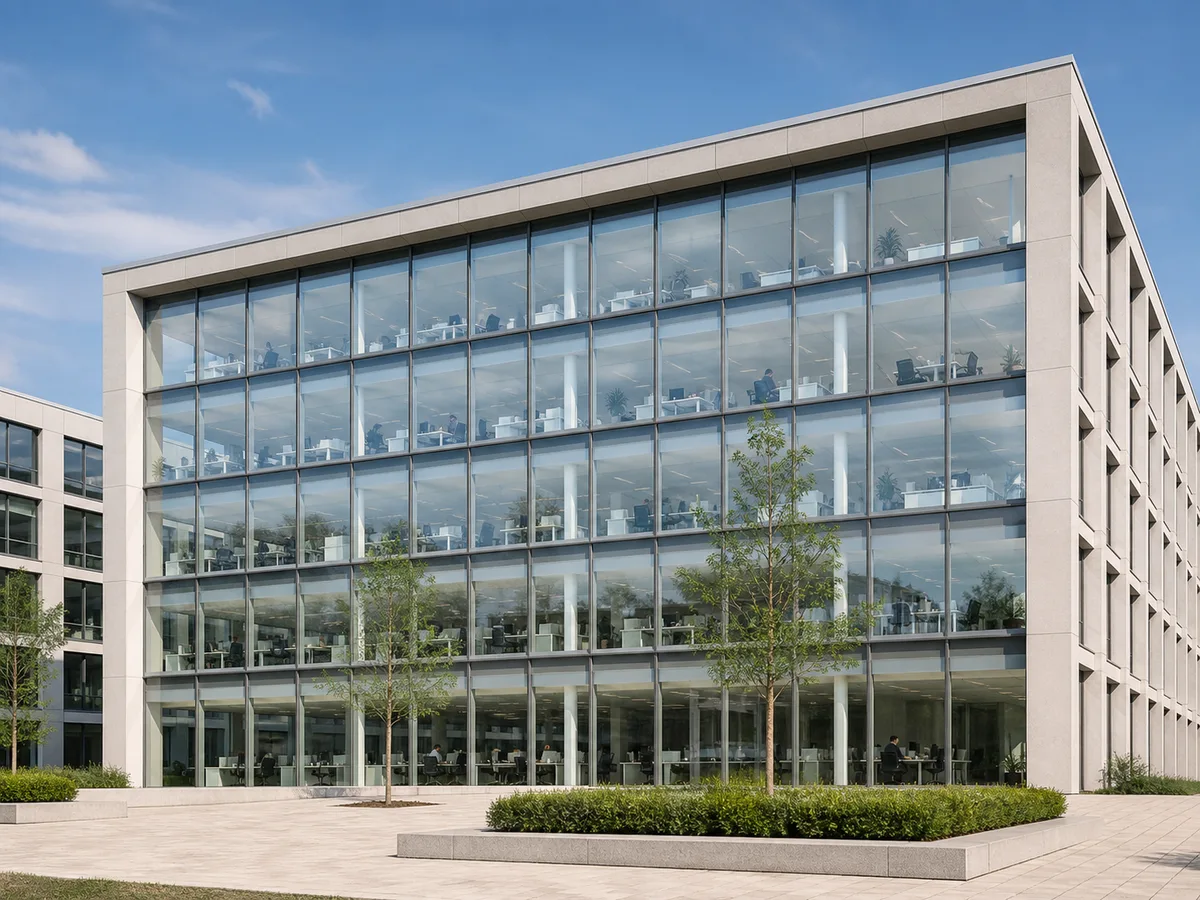 Neutraler Sonnenschutz an der Fassade
