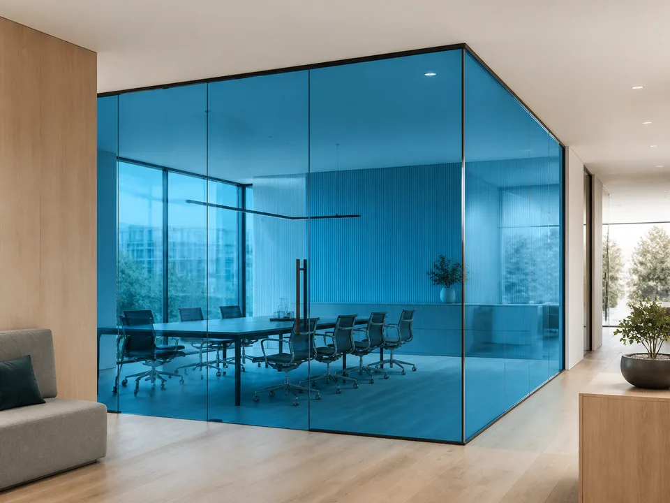 Musterdarstellung: Transparent farbig: Azur